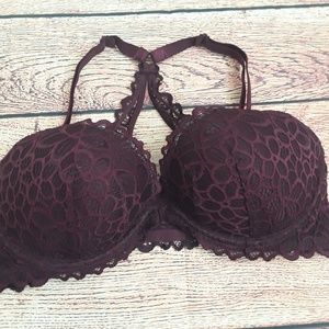 PINK NWOT Garnet Front Clasp Adjustable Bra